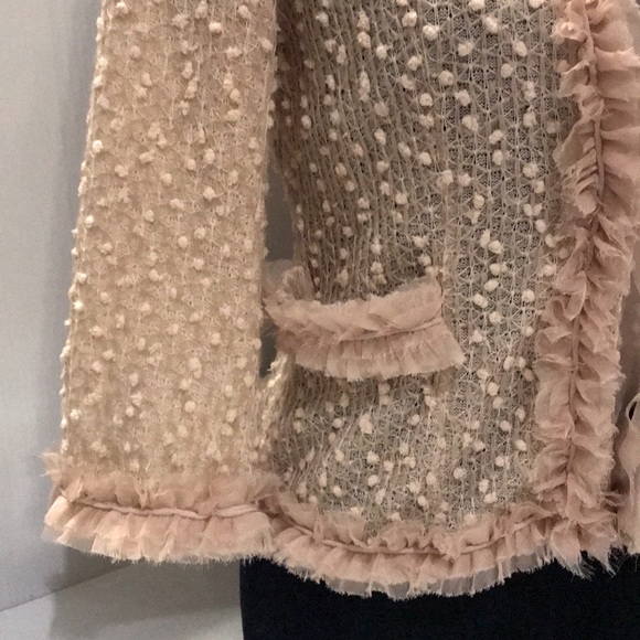 Anthropologie  Women’s A’reve Sheer Trim Jacket / Cardigan must see !! 😍 - Picture 11 of 14